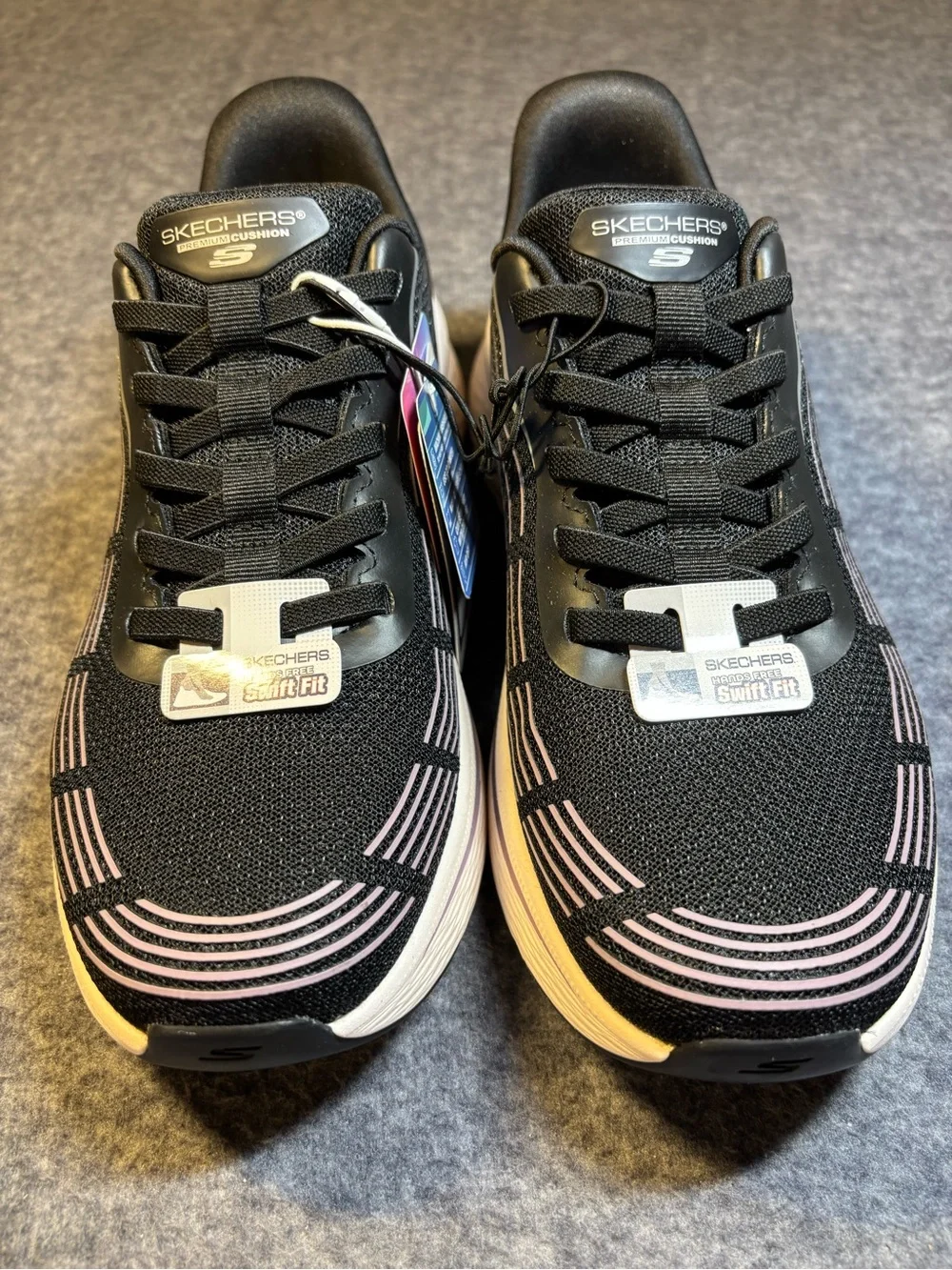 Skechers Hands Free Swift Fit Sneakers in Black and Purple Women’s Size 10